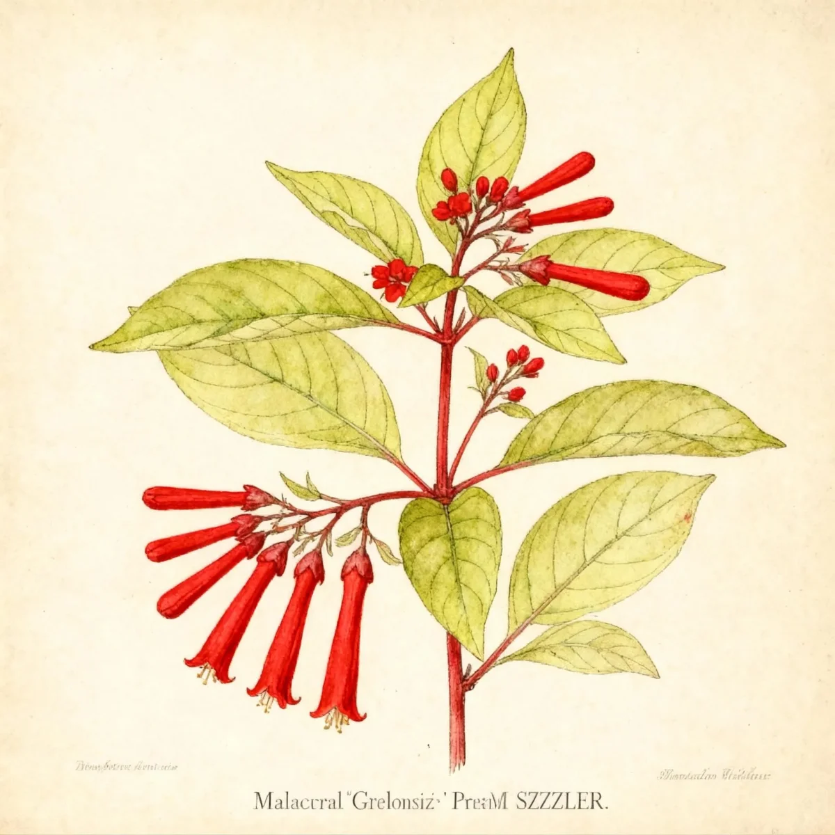 Scarlet bush (Hamelia patens 'Grelmsiz' LIME SIZZLER)