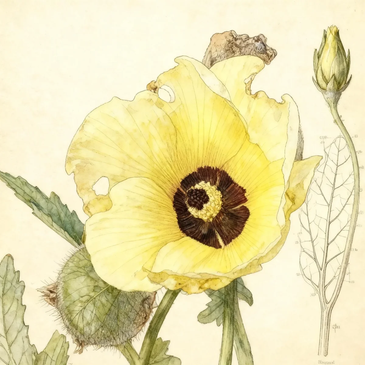 Sunset huskmallow (Abelmoschus manihot)