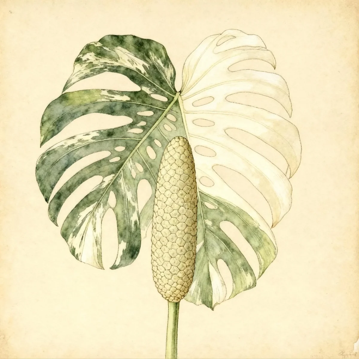 Variegated Swiss cheese plant (Monstera deliciosa 'Variegata')