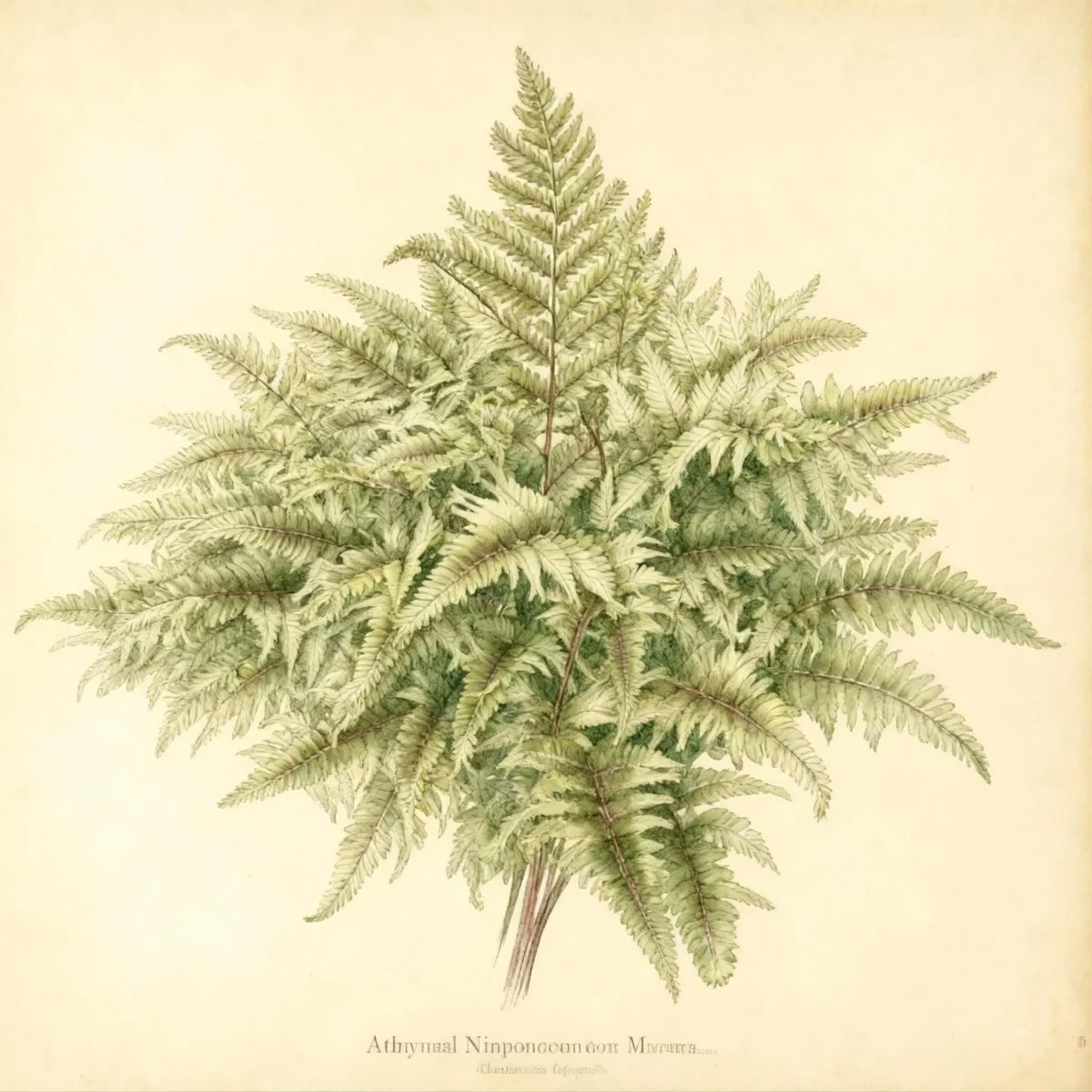 Japanese painted fern (Athyrium niponicum 'Crested Surf')