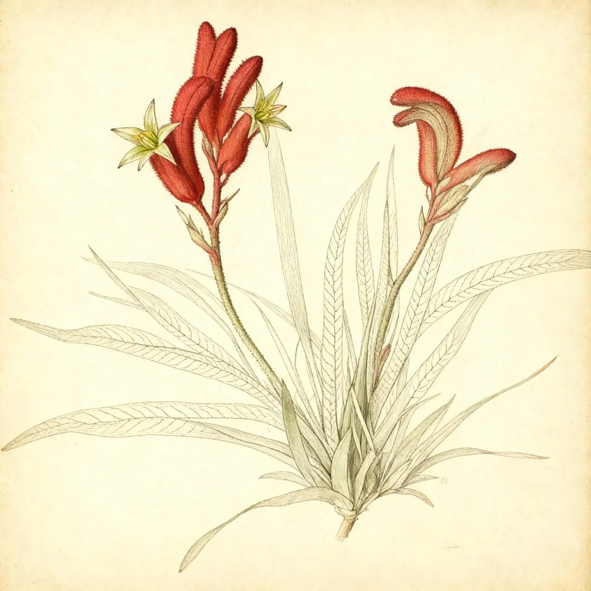 Kangaroo paw (Anigozanthos 'Joe Joe Red')