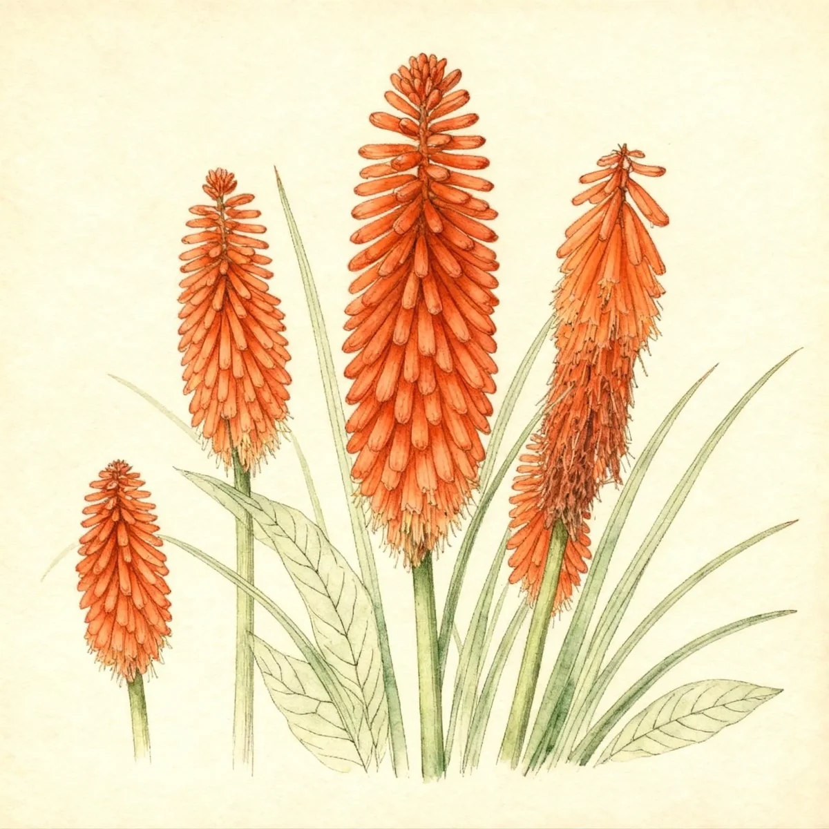 Red-hot poker (Kniphofia 'Joker's Wild')