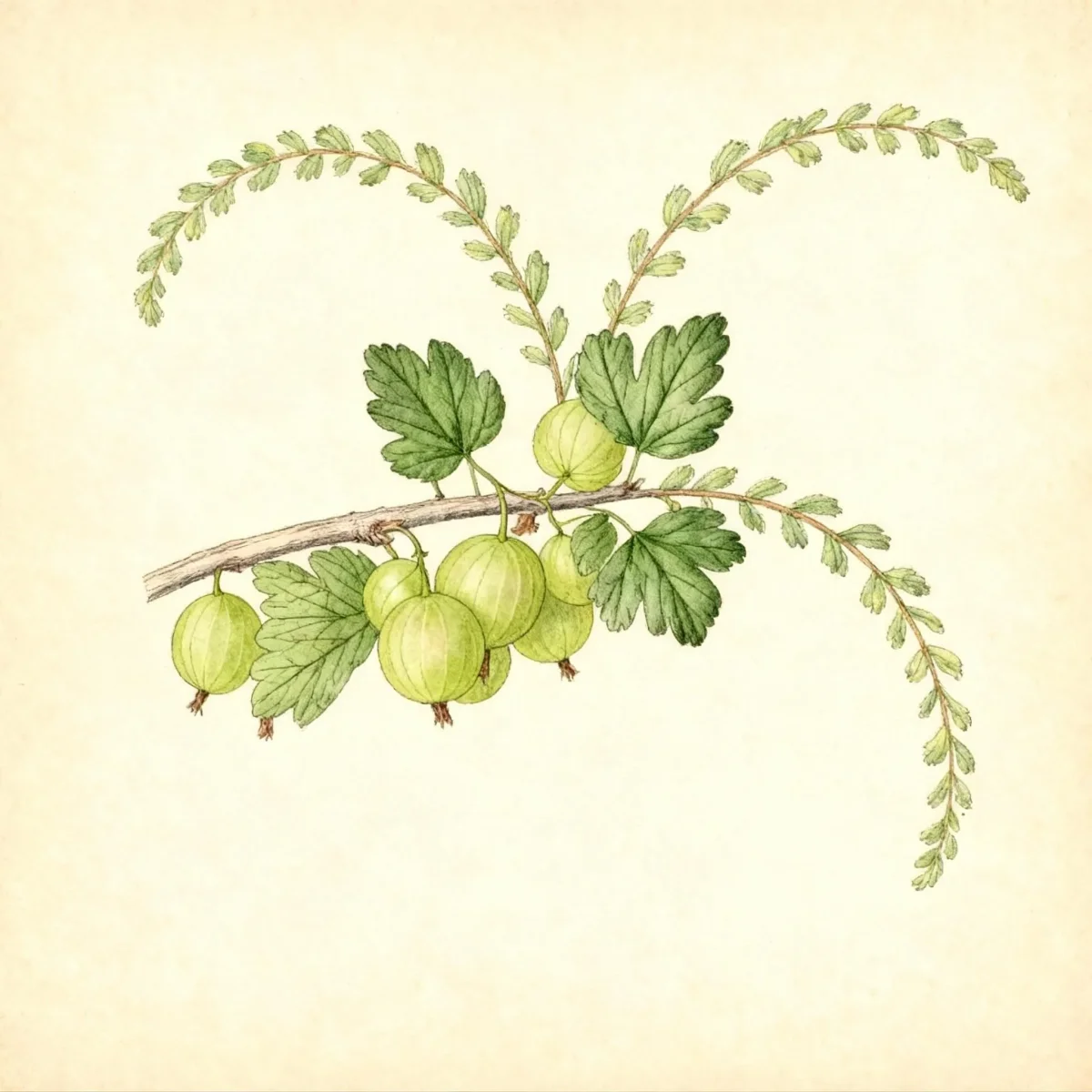 Gooseberry (Ribes uva-crispa 'Captivator')
