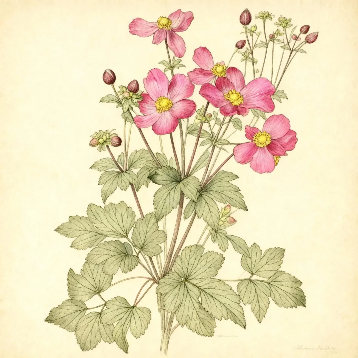 Japanese anemone (Anemone 'Red Riding Hood')